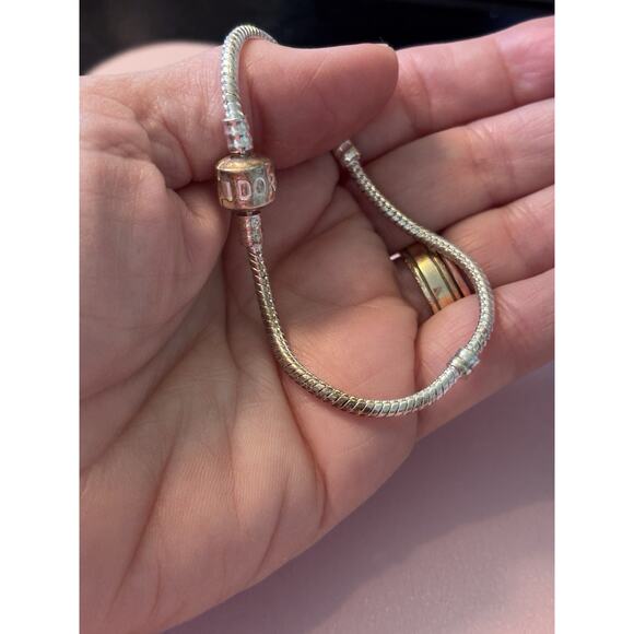 AUTHENTIC PANDORA BRACELET PANDORA JEWELRY SILVER CLASP - Picture 2 of 3